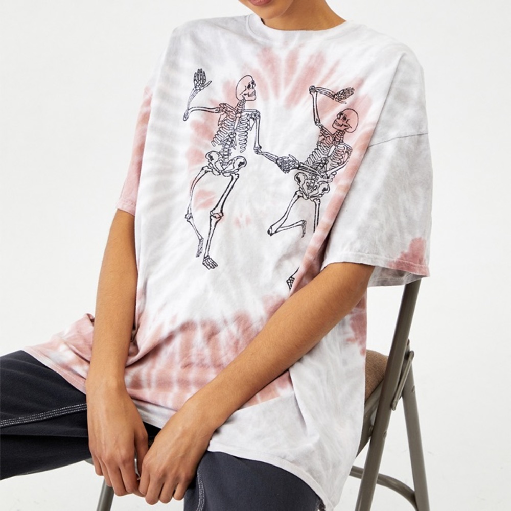 PacSun Tie-Dyed Dancing Skeletons T-Shirt